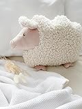 MON AMI Lamb Shaped Pillow – 13.5x12”, Sheep Stuffed Toy, Plush Stuffed Hugging Pillow, Decorative Cushion for Child’s Nursery, Cute Room Décor