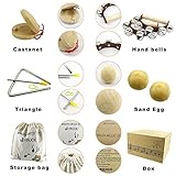 VINJOE Wooden Music Set–Kids Musical Instruments Toys, Natural Wood Percussion Instruments Toy for Kids Preschool Education Baby Musical Toys Instrument Set for Toddlers Best Gifts for Christmas