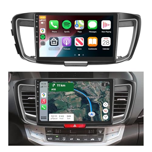 2G+64G DSP Radio for Honda Accord 2.4L 2013-2015,Car Stereo with Wireless Carplay Android Auto,10.1inch Accord 9th Gen Touch Screen,5.0Bluetooth,FM/RDS,GPS Chip,WiFi,RCA,USB,26UIs,EQ,Backup Camera,