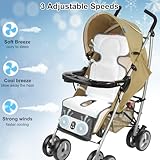 Stroller Cooling Pad with 2 Fans, 10000 mAh Battery Powered Cooling Cushion, 3 Speeds Breathable Cooling Pad Liners for Stroller Dining Chair