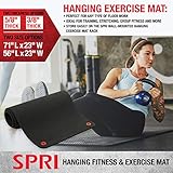 SPRI Hanging Exercise Mat, Fitness & Yoga Mat for Group Fitness Classes, Commercial Grade Quality with Reinforced Holes, 56"L x 23"W x 3/8" Thick