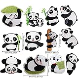 Honbay 12PCS Cute Panda Embroidery Patches Decorative Panda Iron On Patches Sew On Applique Patch for Clothes Jackets Jeans Dress Hat Arts Crafts (12 Style)