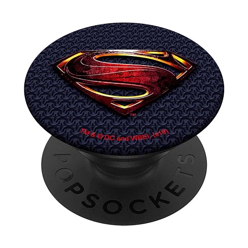 DC Comics Justice League Superman Logo PopGrip Phone Grip - Black, Compatible with Most Phones, Tablets and Cases