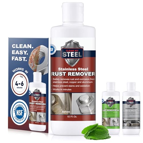 Stainless Steel Rust Stain Remover & Cleaner, Soft Cleanser, Safe for Food Areas, Non-Toxic for Appliances Perfect for Commercial Equipment, Refrigerator, Cybertruck and more (8.5 oz)