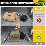 JTYZSM Trunk Cargo Net for 2019-2025 Jeep Wrangler JL 4XE 4 Door Trunk Organizer Net Anti-Slip Rear Mesh Cargo Netting for 19-25 Wrangler JL JLU 4XE SUV Accessories