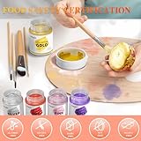 Gold Food Coloring Metallic Glitter Paint for Baking-Wayin Upgraded Vibrant Color Edible Glitter Cake Paint for Art Decorative Food Grade Shimmer Paint forCupcakes, Cookie, Donuts, Fondant, Candy,