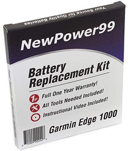 NP99sp NewPower99 Battery Replacement Kit for Garmin Edge 1000 with Tools, Video Instructions, and Extended Life Battery