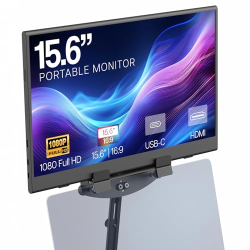 VIVO 15.6 inch Portable Monitor with Laptop Screen Extender Holding Bracket, Fits Laptops up to 18.5 inches, Black, STAND-PM01M