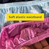 Lot 6 (LLL) Vintage Womens Nylon Panties High Waist 26-44 " full cut briefs plus size Glossy shiny Granny Men Womens Ladies Nylon Brief Underwear Hips 38-50 " Dries quickly Random Color