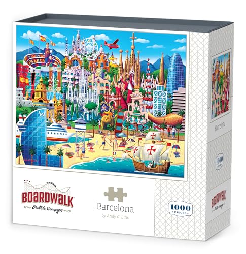 Barcelona by Boardwalk - 1000 Piece Jigsaw Puzzle for Adults, Made in USA