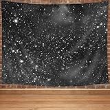 Imirell Night Sky Stars Tapestry 78Wx59H Inches Black Starry Shining Galaxy Universe Space Cosmic Fantasy Texture for Women Men Art Hanging Bedroom Living Room Dorm Wall Blankets Home Decor Fabric