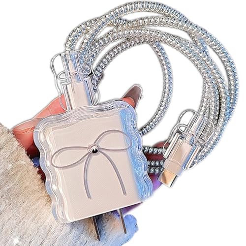 Cute Cable Protector for iPhone Charger,Simple Elegant Bow Tie Pattern for Women Girl,Soft Wave Shape Charging Cord Protector,Cable Charger Protector Cover,Wire Cord Saver for iPhone 14 15 16 Pro Max