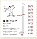 White Side Mount Stair Baluster, Deck Railing System with 270 Degree Adjustable Bracket & Screws Kit, Square Metal Banister Column Spindle Post for Stairs (Color : White 10Pack, Size : 90cm/35.4in)