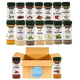 Badia Organic Seasoning Deluxe Kitchen Starter 16 Piece Gift Set | with blank June Street Market Recipe Card (style/color may vary)