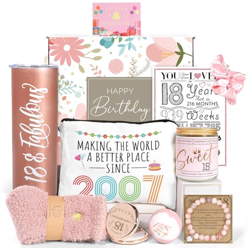 18th Birthday Gifts for Girls, Gifts for 18 Year Old Girl, 18th Birthday Gift Ideas, 10 Pieces Unique 18th Birthday Gifts for Daughter, Niece, Granddaughter, Cool 18 18th Birthday Gifts, 18 & Fabulous