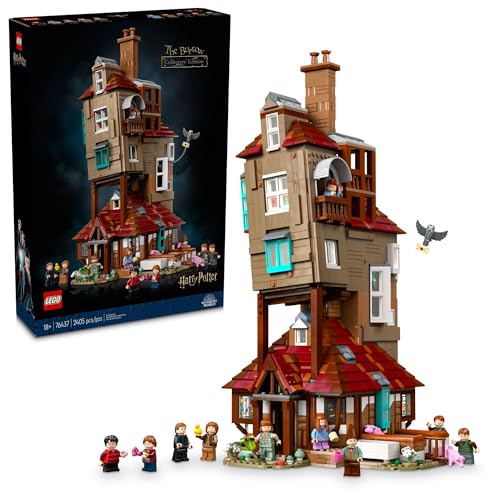 LEGO Harry Potter The Burrow Building Sets for Adults - Collectible Harry Potter Weasley House Kits with 10 Minifigures - Gifts for Men and Women, Fans - 76437