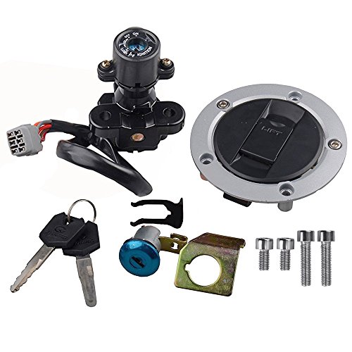 Hoypeyfiy Ignition Switch Gas Petrol Cap Cover Lock Key Set Replacement for Suzuki GSXR750 2005-2016 GSXR1000 2005-2016