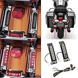 Happy-motor Black Electra Keystone Auxiliary Led Run Brake Turn Lamps Lights For Harley Ultra Limited Flhtk Rear Fender Light Keystone Saddlebag Side Light Fltru 14-20