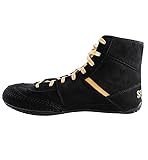 SPARTAN COMBAT Yianni Wrestling Shoe (Black/Gold, 9.5)