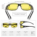 URUMQI Anti Glare Night Driving Glasses Fit Over Glasses for Men Women, Polarized Nighttime Glasses with HD Vision Yellow Lens