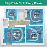 Afloia Air Purifier for Pets, Air Purifiers for Home Large Room Up to 880 Ft², Efficient Filter Air Cleaner for Home Remove 99.99% Pets Hair Odor Dust Smoke Mold Pollen, Fillo Black