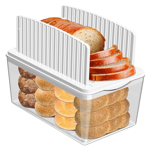 Kiss Core Upgrade Pull Out Bread Slicer for Homemade Bread with Bread Box, Foldable Bread Slicing Guide,Removable Cutting Board, Slice Evenly, Bread cutter slicer Suitable for Bread Making Supplies