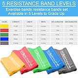 Resistance Bands Set. 5 Pack Non-Latex Physical Therapy, Professional Elastic Band. Perfect for Home Exercise, Workout, Strength Training, Yoga, Pilates, Rehab or Gym Leg Upper, Lower Body