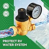 RVINGPRO RV Water Pressure Regulator and Filter Kit All-in-One Lead-Free Fresh Water Kit, Complete Drinking Water Hookup Kit for RV, Camper, Trailer