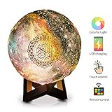 Swthlge Moon Quran Speaker,Starry Moon Quran Lamp Bluetooth Speaker Lamp Quran Cuba with APP Control Quran Recitation, Eid Mubarak hajj Gifts