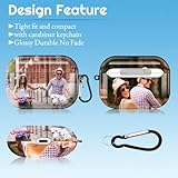 Custom Photo Case for Airpods 4/3/Pro/Pro 2 with Carabiner Keychain Personalized Picture Name Text Letter Premium Print On Cover,Full-Wrap Glossy Case