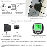 RCA Bicycle Speedometer & Wireless Odometer for Bike Speedometer Wireless Bike Computer with LCD Display & Multi-Functions