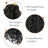 8 Packs of 55-Inch Wavy Small Box Braids Crochet Hair - Knots, Curls, and Waves with ZiZi Braids - Synthetic Hand Crochet Extensions - 28 Strands/Pack - Ideal for Black Women(1B)