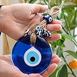 BCS Blue Evil Eye Decor Home Wall Hanging 4" Glass Handmade Turkish Nazar Amulet Good Luck and Protection Charm