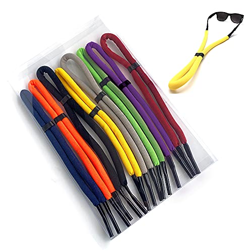 Decker Floating Sunglass Strap 8 Pcs Pack Glasses Float Adjustable Eyewear Retainer Safety outdoor Eyeglass Rope for Aquatic Sports surfing Sailboat Swimming (Mix color)