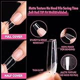 UNA GELLA Square Fake Nails 216pcs Square Press on Nails Pre-shape Clear Square Nails Tips for Full Cover Acrylic French False Nails For Nail Extension, Home DIY Nail Salon 12 Sizes False Tips