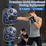 Music Boxing Machine for Adults, 9 Modes & 9 Speeds Wall Mounted Bluetooth Punching Bag Home Gym Training Equipment, Heavy Duty Durable Design,Real Boxing Experience Includes Boxing Gloves