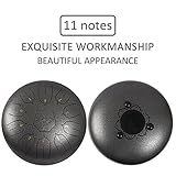 LOMUTY Steel Tongue Drum 12 Inch 11 Notes Tongue Drums for Adults, Steel Drum with Bag, Music Book, Mallets, Finger Picks, Handpan Drum Metal Drum Percussion Instruments for Meditation Yoga (Silver)