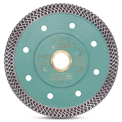 PEARL ABRASIVE CO. P4 Thin Mesh Turbo Porcelain Blade 4 1/2" 5/8"-20mm-7/8 4 Holes