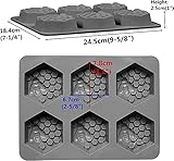 DD-life 4 Pcs 3D Bee Silicone Soap Molds, Hexagonal Honeycomb Silicone Molds for Homemade Soaps Chocolate Jelly Cake Making