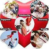 Huge Heart Shaped Balloon, 63in Valentines Day Red Heart Balloons, Heart Foil Mylar Balloons for Valentines Day Wedding Engagement Anniversary Party Decorations