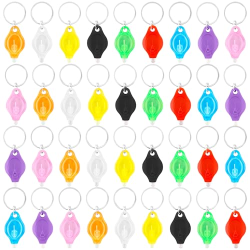 Haconba 36 Pack Mini Led Flashlight Keychain Portable Colorful Small Flashlight Keychain Ultra Bright Torch Key Ring for Outdoor and Indoor Night Activities and Emergency Lighting