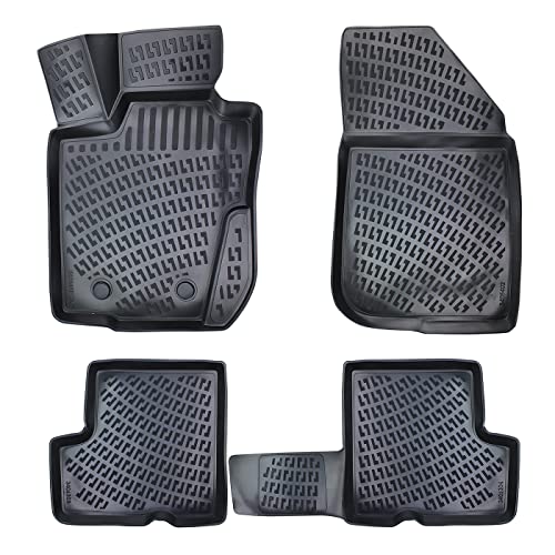 Floor Mats Liner fits Dacia Renault Duster 2018-2022 4x2 | Full Coverage All Weather Durable, Non Slip Waterproof 1st & 2nd Row 3D Laser Cut, Interior Accessories car Floor mats