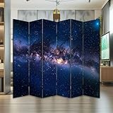 6 Panels Folding Screen Room Divider Milky Way Galaxy Above Clear Skies Andes Stars Landscape Night Peru Canvas Screen Indoor Separator Freestanding Protective Wall Divider Privacy Partition