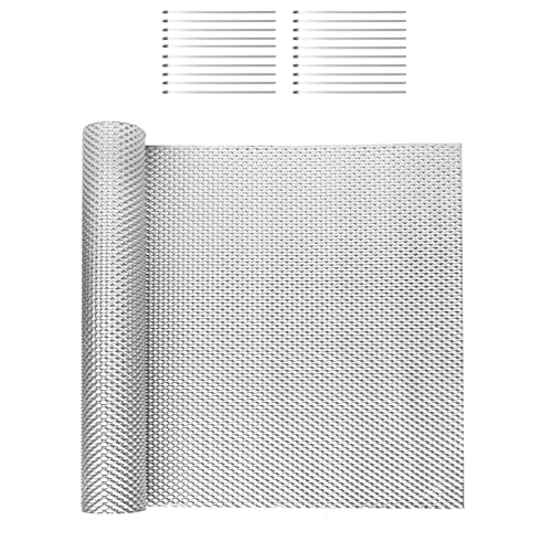 Exhaust Heat Shield Automotive 16" x 78.7", Embossed Aluminum Heat Shield Kit with 20PCS Cable Metal Ties for Muffler Exhaust Wrap, Heat Barrier,Car Exhaust Sheet