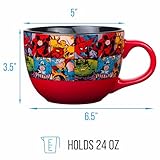 Silver Buffalo Marvel Comics Heroes Avengers Grid Oversized Ceramic Coffee Mug Featuring Spider-Man, Captain America, Thor, Hulk, and Iron Man, 24-Ounces