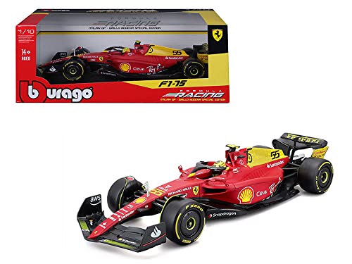 F1-75#55 Carlos Sainz Giallo Modena Formula One F1 Italian GP (2022) "Formula Racing Series 1/18 Diecast Model Car by Bburago 16811CSMZ