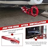 VenxyKod Rear Tow Towing Hook JDM for Universal Car Auto Trailer Ring, Bumper Quick Release Front Rear Bumper Fasteners Aluminum Racing Trailer Hook(Good Luck, Red)