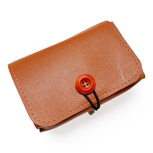 histco enterprise PU Leather Case Carrying Bag for Nintendo GBA/GBC/GBP, Anbernic RG351V, Retroid Pocket 1 - Portable Travel Case, Protective Pouch for Handheld Retro Game Console (Brown)