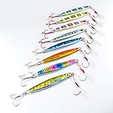 オルルド釣具 orurudo 8pcs 2.82oz (80gram) Jig Saltwater Fishing Lure Metal jigs F Long Cast Jigging Major Color & Center Weight Balance Edition (A&B Color Set) qb100143c04n0