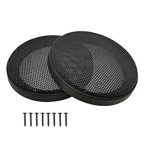 3" Speaker Grill Covers, Car Speaker Subwoofer Guard Protector, ABS Plastic Frame with Metal Mesh, Black - 2Pcs